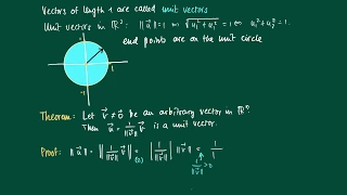 Math 2 1 11 unit vectors normalization of a vector