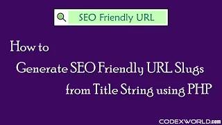 Generate SEO Friendly URL from String in PHP