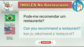Frases em inglês NO RESTAURANTE. Aprender Inglês. English phrases IN THE RESTAURANT. Learn English.
