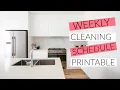 Weekly Cleaning Schedule Printable
