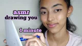 asmr te desenhando em 1 minuto| drawing you in one minute✏✏