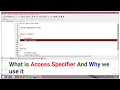 Access Specifier in c