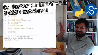 Python use SPARSE matrices to BOOST numpy performance