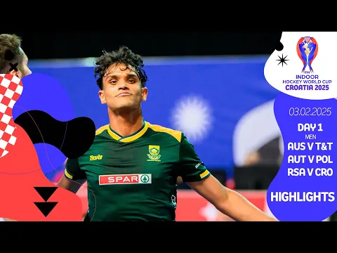 FIH Hockey Men's Indoor World Cup Croatia 2025 - Highlights - Day 1 - Last 3 Men's games - YouTube thumbnail