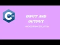 Input and Output HackerRank Solution