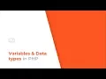 Variables and data Types in php