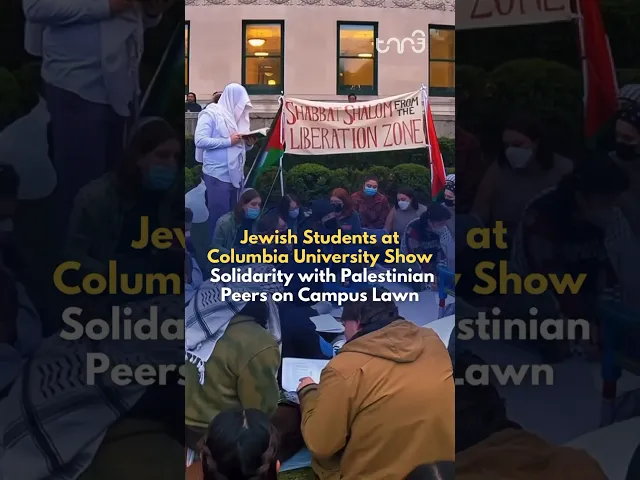 ⁣Jewish students joined Palestinian peers in observing Shabbat at Columbia University's encampment.