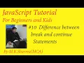 Difference between break and continue statement in Javascript