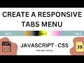 Create Tabs Using HTML CSS JAVASCRIPT