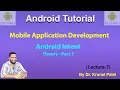 Mobile Application Development - Lecture 7 Android Intent