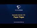 Semantic Scholar 101 Paper Pages