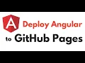 Deploy angular application using GitHub Pages