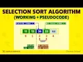Selection Sort Algorithm How Selection Sort Works with Example Part - 1 Sorting Algorithms DS