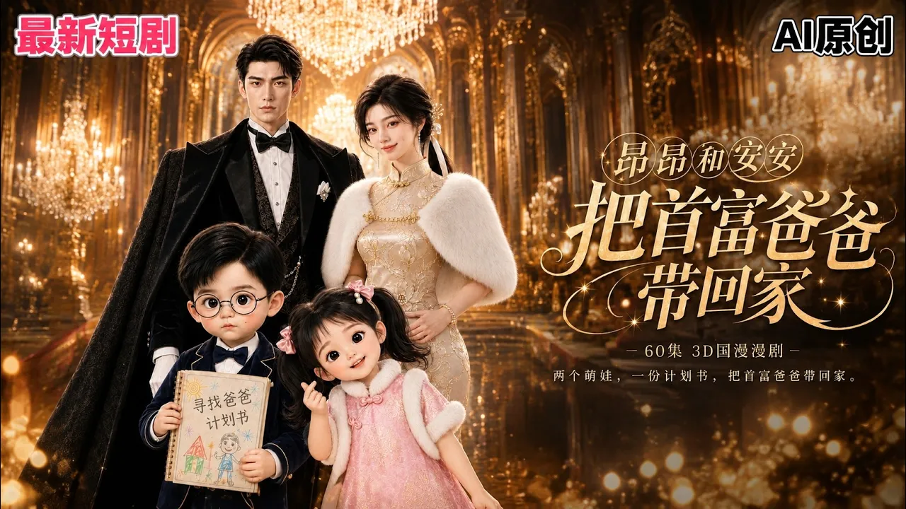 昂昂安安把首富爸爸带回家