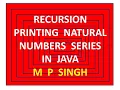 Recursion Printing Natural Numbers Series Lesson 44