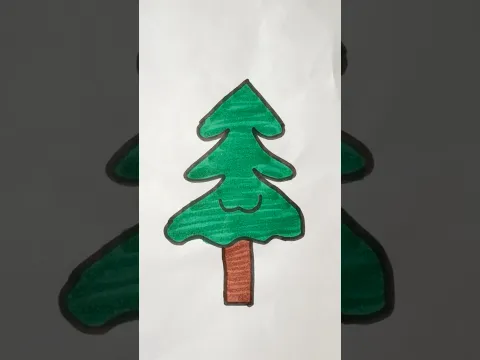 Christmas tree 🌲 drawing for kids #chritmastree #Christmas #drawing #shorts #shortvideo @pipafuntv