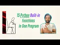 15 Python Built in Functions in One Program