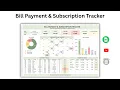 Bill Payment Subscription Tracker Tutorial Google Sheets Template