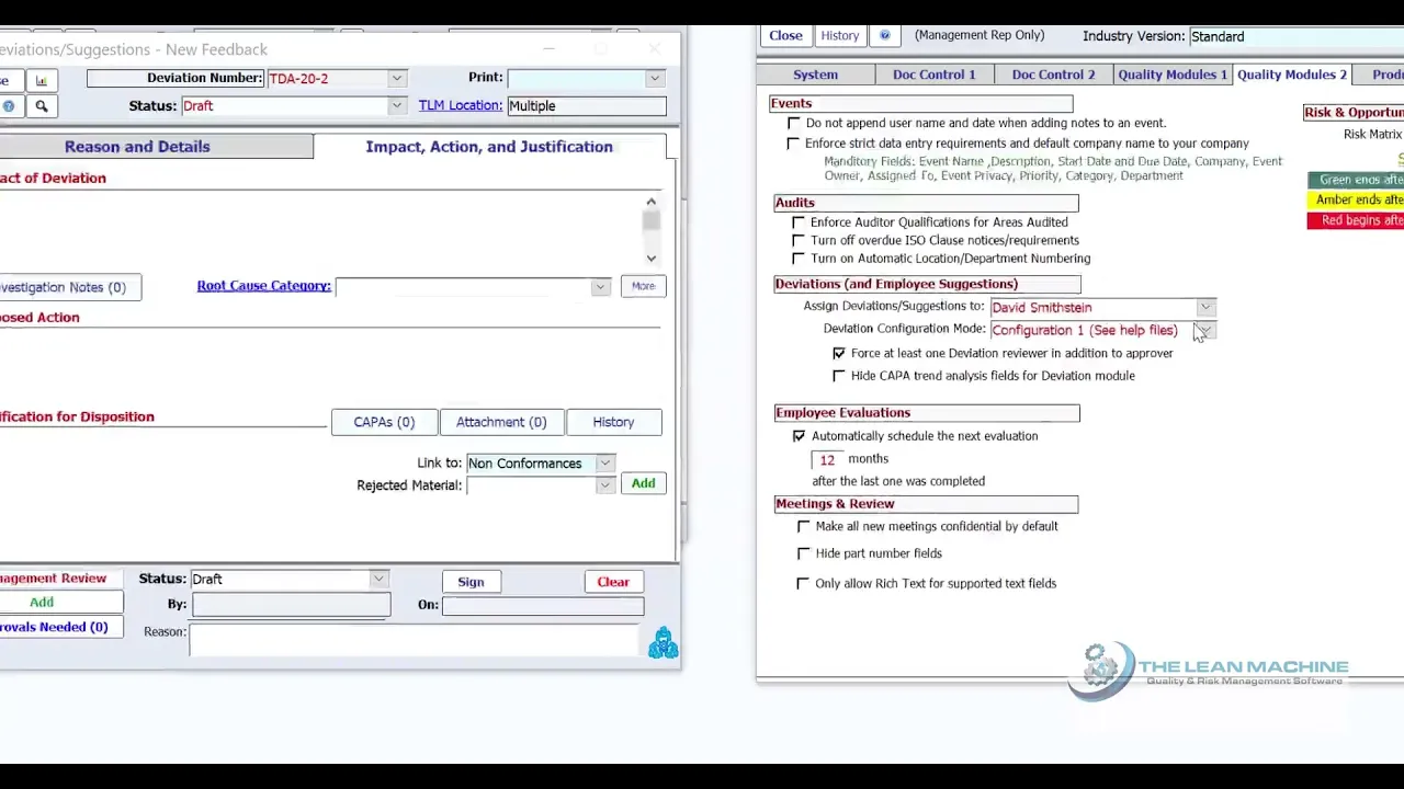 Deviations in QMS Software - The Lean Machine