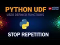 Python User-Defined Functions UDF Tutorial with examples
