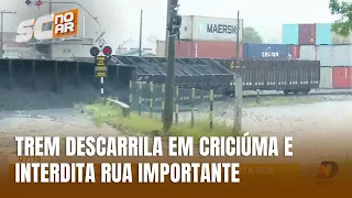 Descarrilamento de trem em Criciúma interdita via importante por três dias