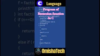 Recursion function with example in C programming
