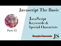 Javascript keywords special characters Javascript Bangla Tutorials