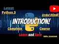 Introduction to python 3 in Urdu Hindi 1 python 3 tutorial in Urdu Hindi 2021 ES Learning