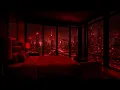 Heavy Rain & Red Light Ambience 🌧️ Luxury City Bedroom | Deep Sleep, Relax, White Noise