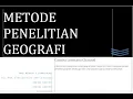 Download Lagu METODE PENELITIAN GEOGRAFI