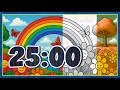 25 Minute Relaxing Countdown Timer - Magic Color Change Vibe Study Relax Focus or Walk