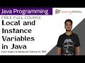 Local and Instance Variables in Java Lesson 33 Java Programming Learning Monkey