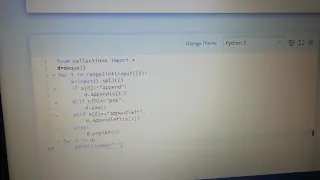 Collections deque Hackerrank solutions python