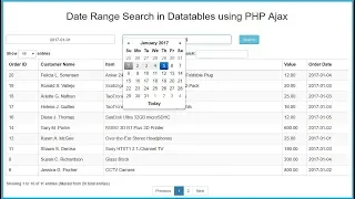 Date Range Search in Datatables using PHP Ajax