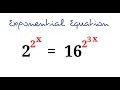 How to solve exponential equation 2 2 x 16 2 3 x