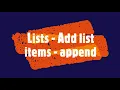 PYTHON - Lists