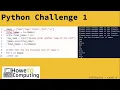 Python challenges level 5 challenge 1