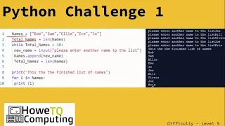 Python challenges level 5 challenge 1