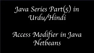 Access Modifier in Java Netbeans