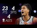 Devin Vassell 23 pts 4 threes 4 asts vs Thunder season