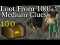 Loot From 100 Medium Clue Caskets OSRS