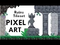 Jungle Ruins Tileset 5 hours of PIXEL ART Indie Game Devlog