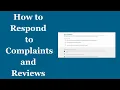 How to Respond to Complaints and Reviews