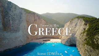 Greece Tropical House Mix 4k Scenic Film With EDM Music  Greece Tropical House Mix 4k Scenic Film With EDM Music