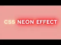 CSS Neon Text Effect Glowing Text Animation with Pure CSS