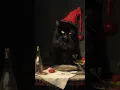 Get into christmas spirit with Santa cat printable art