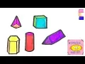 3D shapes drawing and coloring