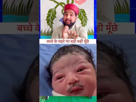 बच्चे के चहरे पर बड़ी बड़ी मूँछे |