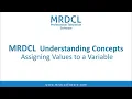 MRDCL Understanding Concepts Assigning values to a variable