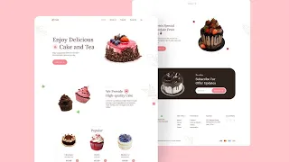 Responsive Cake Shop Website Design HTML CSS JS Free Source Code